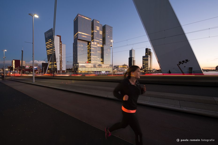 De Rotterdam vanaf de Erasmusbrug
